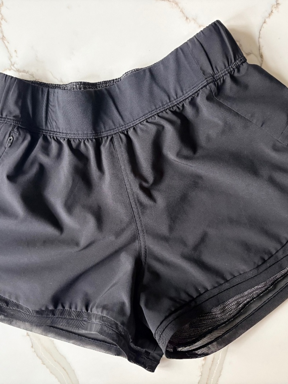 Lululemon Two With One Reversible 3” Shorts Black Gray Size 2